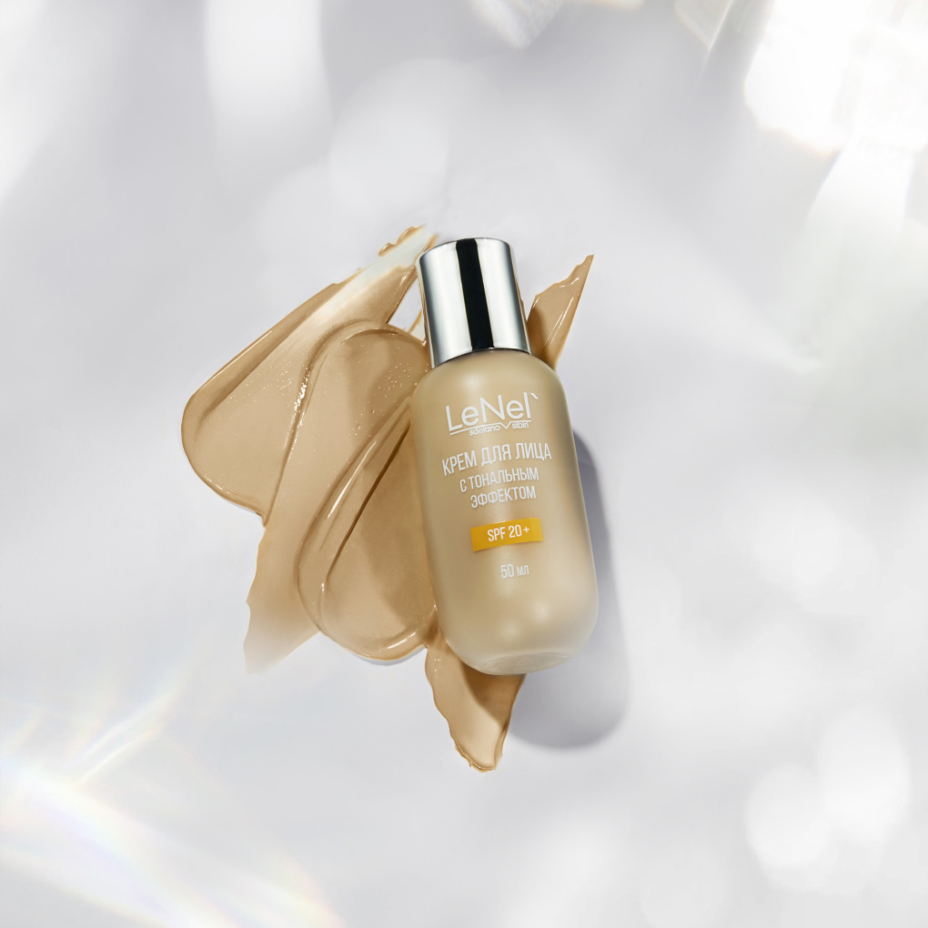 Крем для лица с тональным эффектом SPF 20+ (светлый или тёмный тон) от Lenel - купить в официальном интернет-магазине Ленель